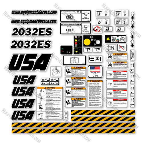 Custom USA Upgrade Fits JLG 2032ES Scissor Lift - Aftermarket Kit 2032, 2032-es, 2032e, 2032es, decal kit