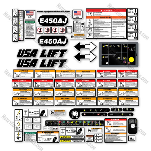 Custom USA Upgrade Fits JLG E450AJ Electric Boom Lift - Aftermarket Kit 450, 450aj, decal kit, e450, e450aj
