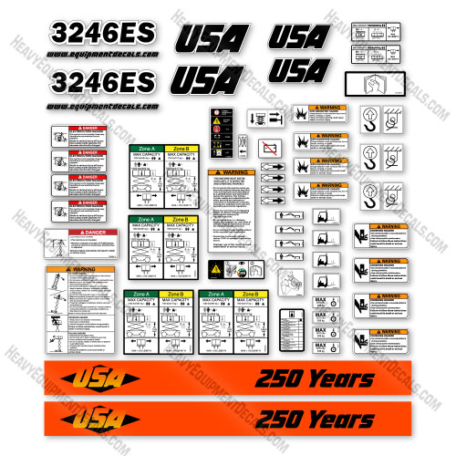 Custom USA Upgrade Fits JLG PROFIT 3246ES Scissor Lift - Aftermarket Kit 3246, 3246-es, 3246es, decal kit, fit,