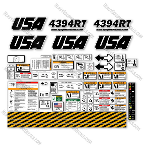 Custom USA Upgrade Fits JLG 4394RT Decal Kit Scissor Lift - Aftermarket Kit 4394, 4394rt, decal kit