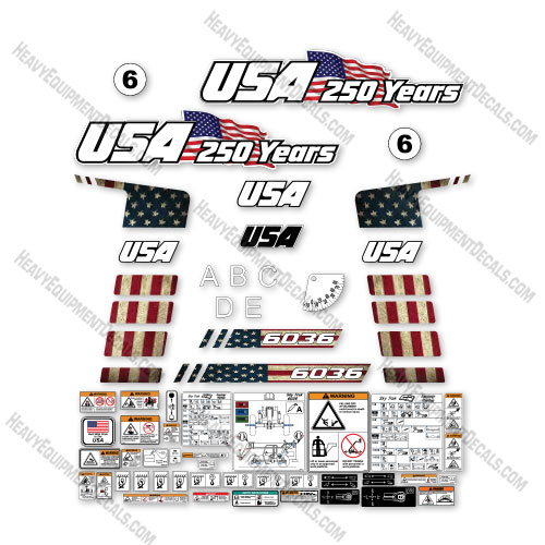 Custom USA Upgrade Fits JLG SKYTRAK 6036 Decal Kit Telehandler (2016+) - Aftermarket Kit decal kit, sky, sky-trak, trak