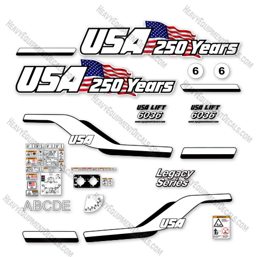 Custom USA Upgrade Fits JLG SKYTRAK 6036 Legacy Series Decal Kit Telehandler - Aftermarket Kit 6036, decal kit