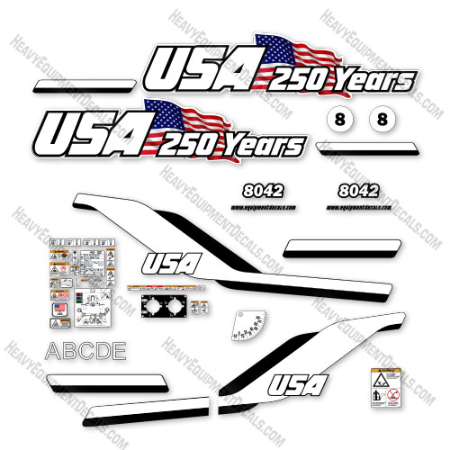 Custom USA Upgrade Fits JLG 8042 Decal Kit Telehandler Skytrak - Aftermarket Kit decal kit, 8042