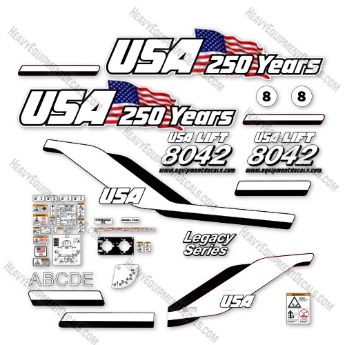 Custom USA Upgrade Fits JLG SKYTRAK 8042 Decal Kit (Legacy Series) - Aftermarket Kit decal kit