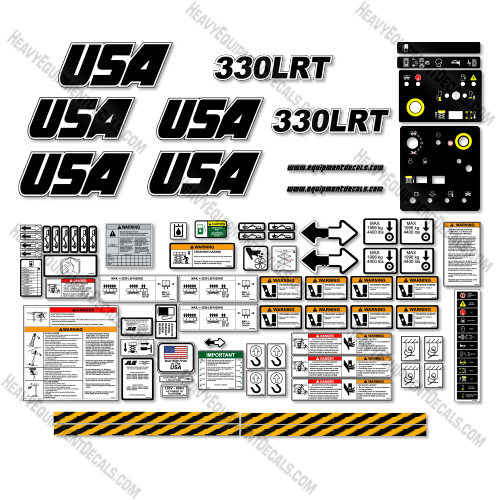 Custom USA Decal Upgrade Fits JLG 330LRT Scissor Lift - Aftermarket Kit 330, 330l, 330lr, 330lrt, decal kit