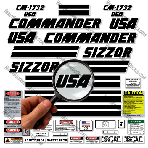 Custom USA Decal Upgrade For JLG G10-43A Telehandler - Aftermarket Kit decals, decal kit