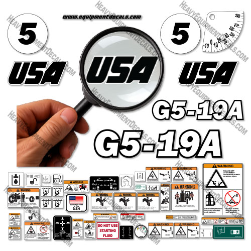 Custom USA Decal Upgrade For JLG G5-19A Telehandler - Aftermarket Kit decal kit, g5-19a, g5, 19a