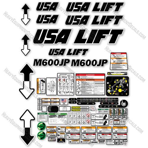 Custom USA Upgrade Fits JLG M600JP Boom Lift - Aftermarket Kit 600, 600jp, decal kit, m-600-jp, m600