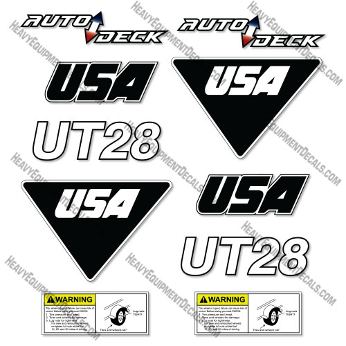 Custom USA Decal Upgrade Fits JLG UT28 Trailer - Aftermarket Kit decal kit, ut28, ut, 28, powerdeck