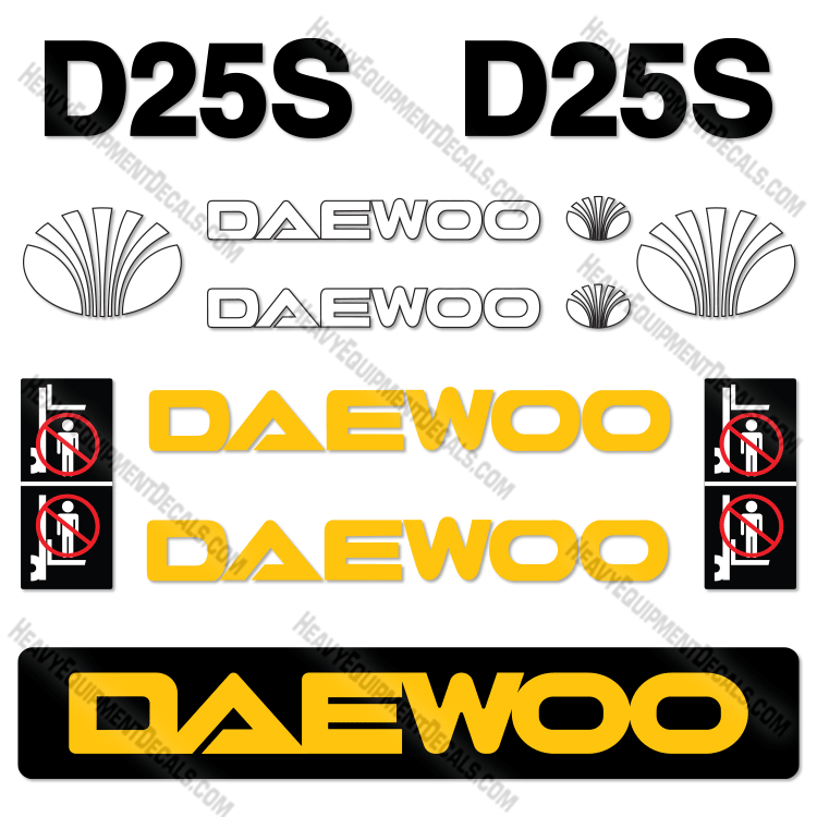 Fits Daewoo D25S-3 Decal Kit Forklift  25s, d25s, d25 decal kit, fork, fork lift, lift,3