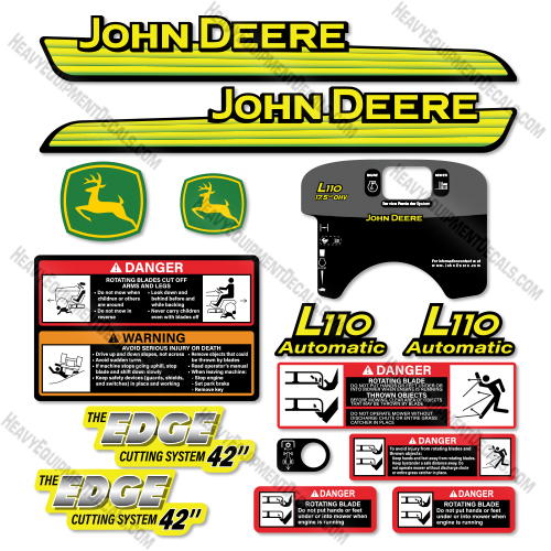 Fits John Deere L110 Decal Kit Riding Mower  decal kit, farm tractor, john deere, tractor