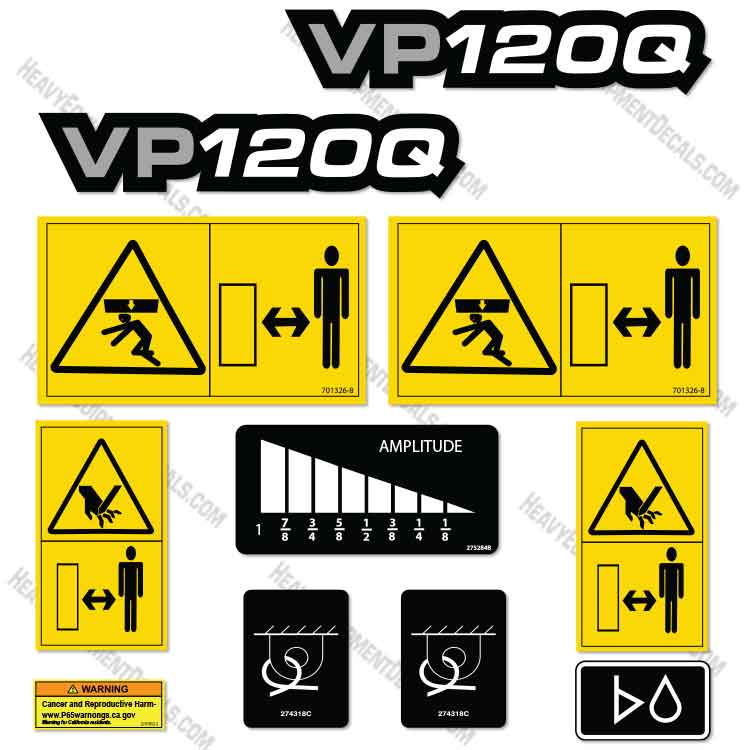 Fits Ditch Witch VP120Q Decal Kit vp120q, decal kit, ditch-witch, ditchwitch, trencher