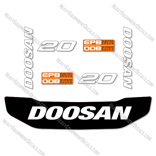 Fits Doosan 20 Decal Kit Forklift B20T-7 20, B20T-7, decals, 20t, decal kit, fork, fork lift, lift