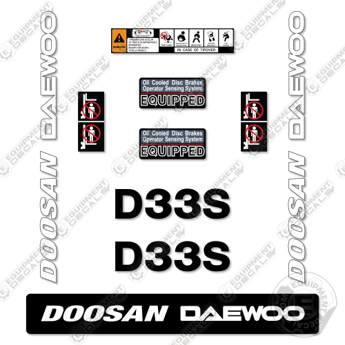 Fits Doosan Daewoo D33S-3 Decal Kit Forklift 33s, d33s, d33, decal kit, fork, fork lift, lift