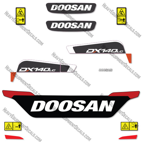 Fits Doosan DX140LC-5 Decal Kit Excavator decal kit, doosan, dx, dx140, dx140lc, lc