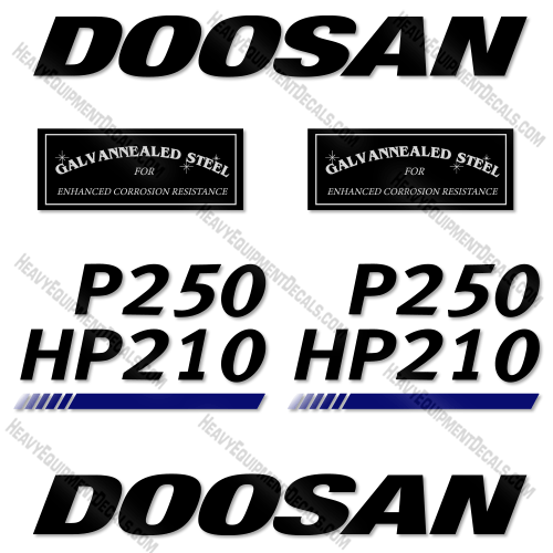 Fits Doosan P250 HP210 Decal Kit Compressor 250, decal kit, hp-210, p250