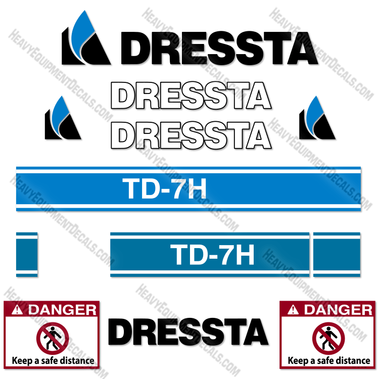 Fits Dressta TD-7H Decal Kit Dozer  decal kit, dressta, komatsu, td, td-7, td-7H , td7, td7H 