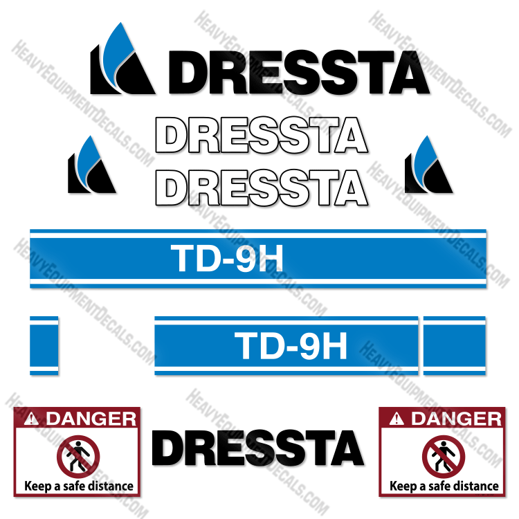 Fits Dressta TD-9H Decal Kit Dozer decal kit, dressta, komatsu, td, td-9, td-9H , td9, td9H 