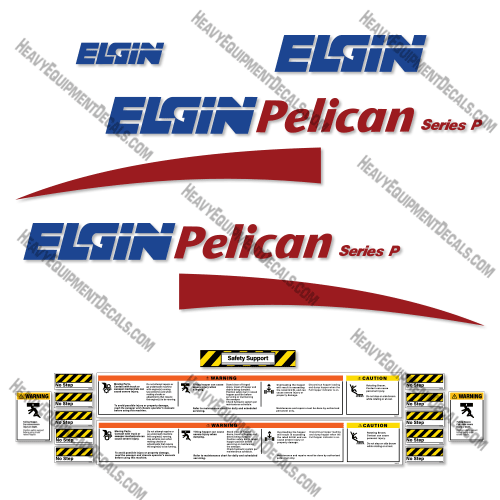 Fits Elgin Pelican Series P Decal Kit Vacuum Sweeper - Style 2 decal kit, sweep