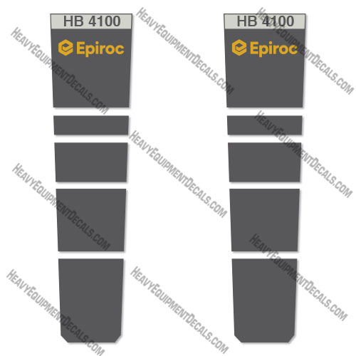 Fits Epiroc HB4100 Hydraulic Hammer Decal Kit 4100, decal kit, hb, hb4100