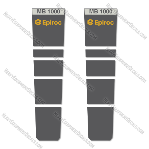 Fits Epiroc MB1000 Decal Kit Hammer 1000, decal kit, mb, mb1000