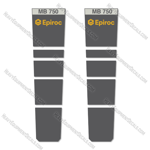 Fits Epiroc MB750 Decal Kit Hammer 750, decal kit, mb, mb750