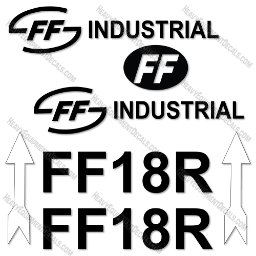 FF Industrial FF18R Decal Kit Mini Excavator ff18r, decals, ff-18