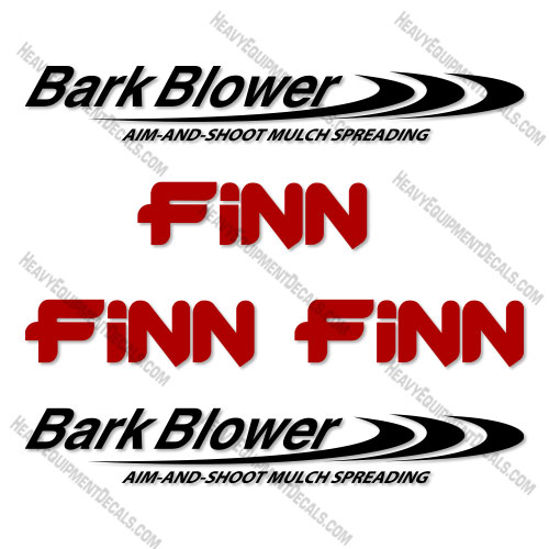 Fits Finn Bark Blower Decal Kit Mulch Spreader bark, blower