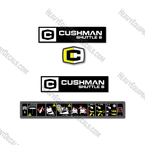 Fits Cushman Shuttle 6 Decal Kit Utility Vehicle  4x4, shuttle 6, 6, 