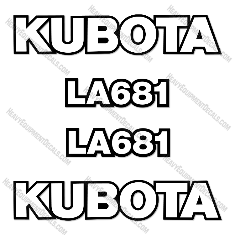 Fits Kubota LA681 Decal Kit Loader Arms 681, Kubota, la, la681