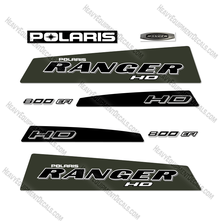 Fits Polaris Ranger 800 EFI HD Decal Kit Utility Vehicle -Sage Green 800, 800 HD, 800efi, decal kit, efi, UTV, sage green 