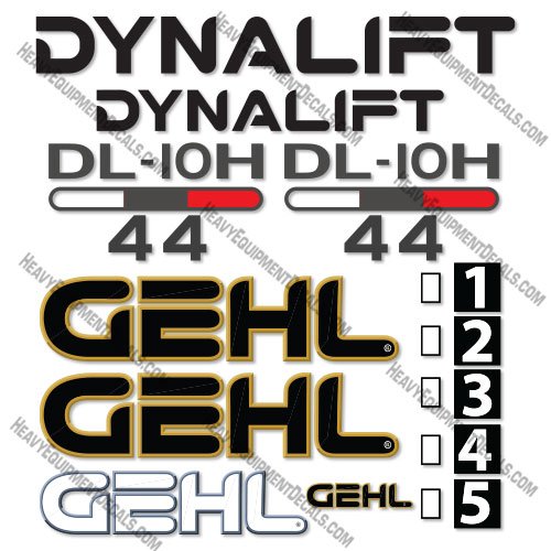 Fits GEHL DL10H-44 Decal Kit Telescopic Forklift Telehandler 10h, decal kit, dl10, dl10h, dl10h-44