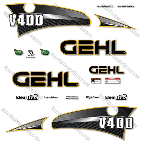 Fits GEHL V400 Decal Kit Vertical Lift Skid Steer decal kit, gehl, v400, v 400, v-400, skid steer, skidsteer
