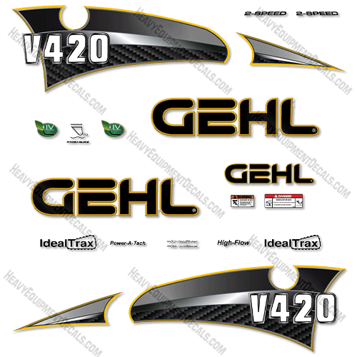 Fits GEHL V420 Decal Kit Vertical Lift Skid Steer decal kit, gehl, v420, v 420, v-420, skid steer, skidsteer