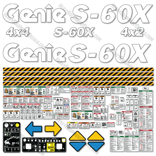 Fits Genie S-60X Decal Kit Vertical Mast Lift S6010-21001 To S6013-26295 60, s-60, s60, s60x