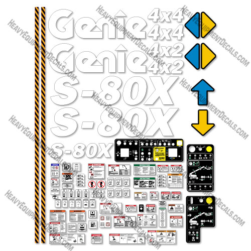 Fits Genie S-80X Decal Kit Vertical Mast Lift S80H-14098 TO S80H-15000 80, s-80, s80, s80x
