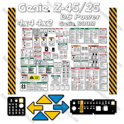 Fits Genie Z-45/25 Decal Kit  Boom Lift (FITS SN: Z4525F-58605 ) 25, 45, z, z 45, z45, z45/25