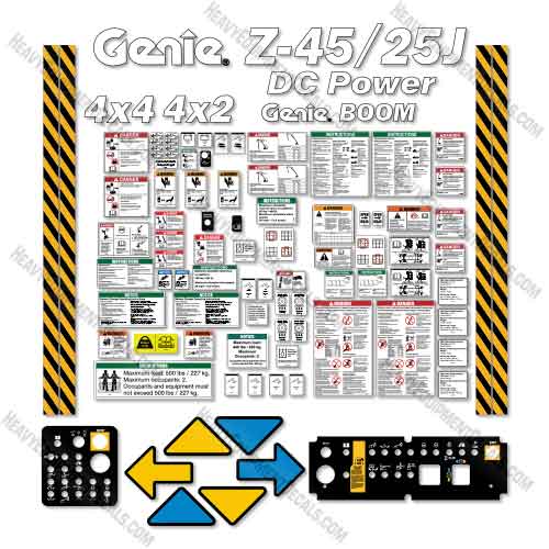 Fits Genie Z-45/25J Bi-Energy Decal Kit Boom Lift (FITS SN: Z4525F-58605) 25, 45, z, z 45, z45, z45/25