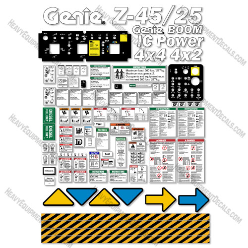 Fits Genie Z-45/25 Decal Kit Boom Lift (FITS SN: 22431-26999) 25, 45, z, z 45, z45, z45/25
