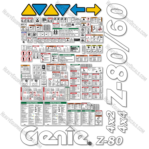 Genie z80 60 Z80H-6400 And Up Decal Kit Articulated Boom Lift - Aftermarket Kit  