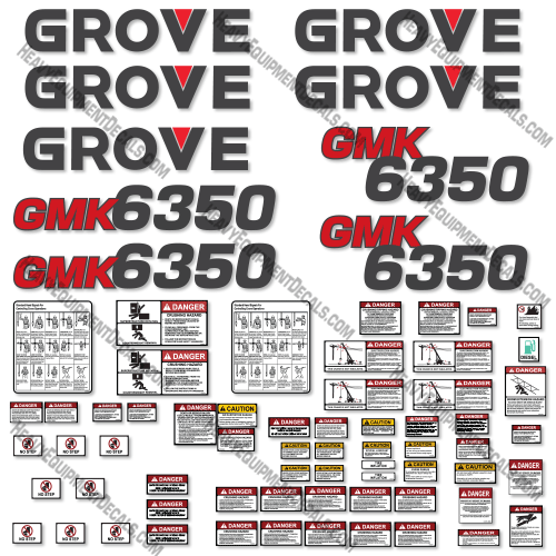 Fits GROVE GMK 6350 Decal Kit All Terrain Crane gmk, 6350, GMK6350