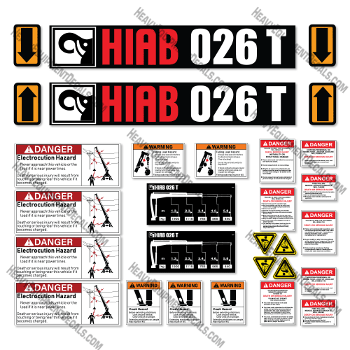 Fits Hiab 026T Decal Kit Crane 026, 026t, decal kit