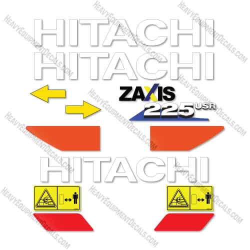 Fits Hitachi ZX225USR-6 Decal Kit Excavator  225, 225USR-6, decal kit, us