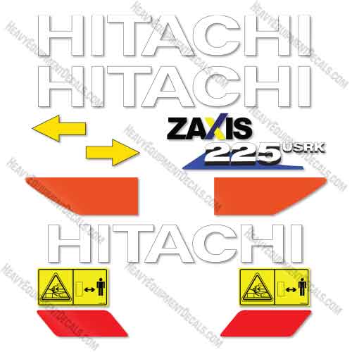 Fits Hitachi ZX225USRK-6 Decal Kit Excavator   225, 225USRK-6, decal kit, us