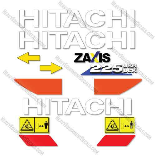 Fits Hitachi ZX225USRLCK-6 Decal Kit Excavator 225, 225-6, decal kit, lc, us, ZX225USRLCK-6