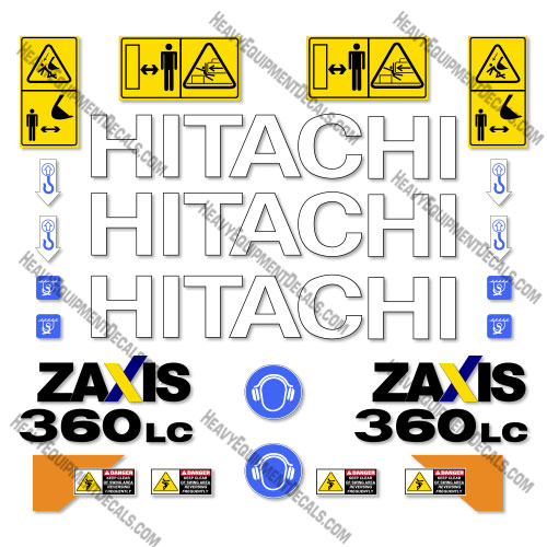 Fits Hitachi ZX360LC-5 Decal Kit Excavator 360, 360lc, zx360, decal kit, hitachi, z axis, zaxis, zx360lc