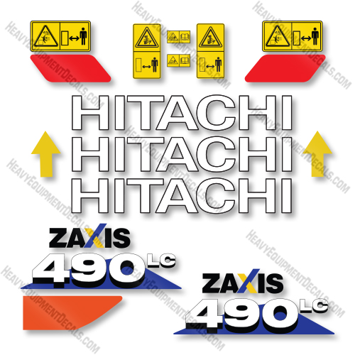 Hitachi ZX490LC-6 Decal Kit Crawler Excavator- Aftermarket Kit  decal kit,hitachi,decals