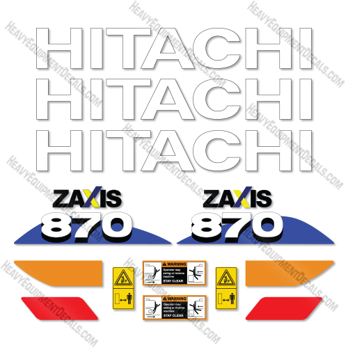 Hitachi ZX870-6 Decal Kit Excavator - Aftermarket Kit 