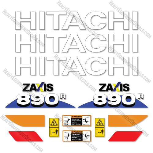 Hitachi ZX890R-6 Decal Kit Excavator - Aftermarket Kit      