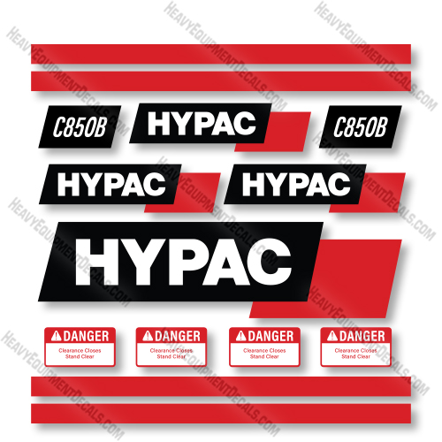 Hypac C850B Decal Kit Smooth Drum Vibratory Roller - Aftermarket Kit decals, decal kit 